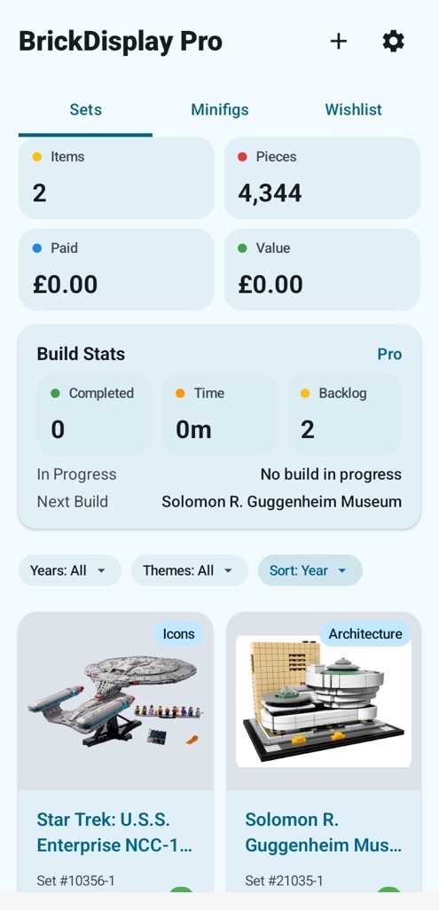 BrickDisplay set collection on Android